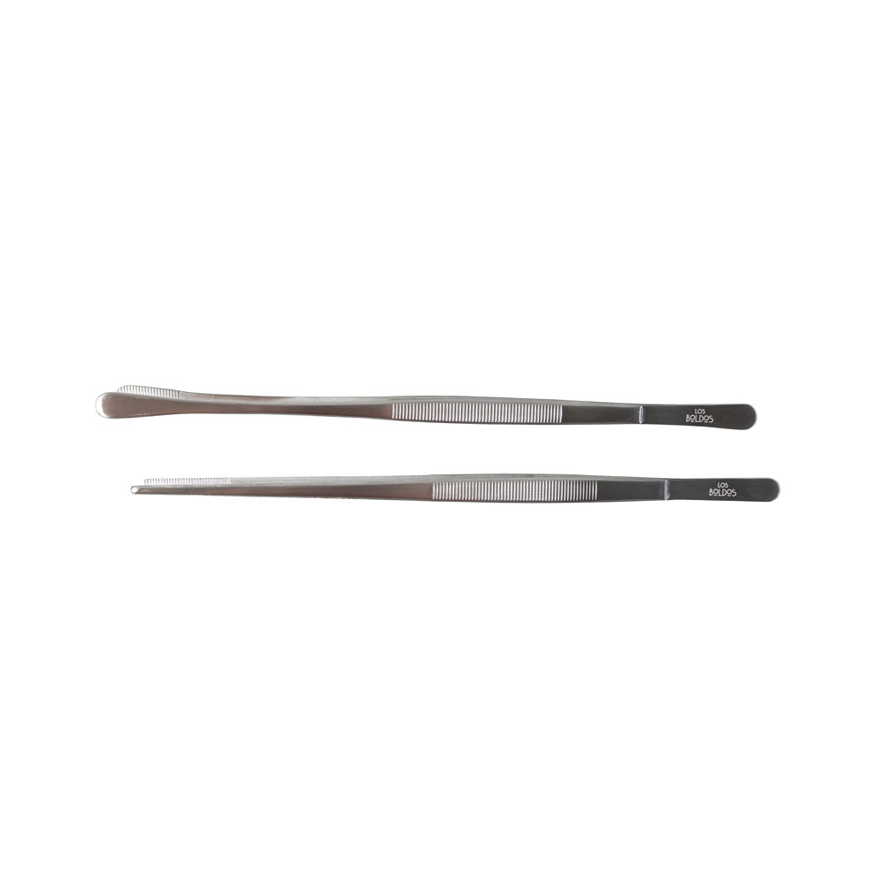 Set de 2 Pinzas Gastronómicas de 30 cm - Acero Inoxidable 304 - Punta Gruesa y Delgada