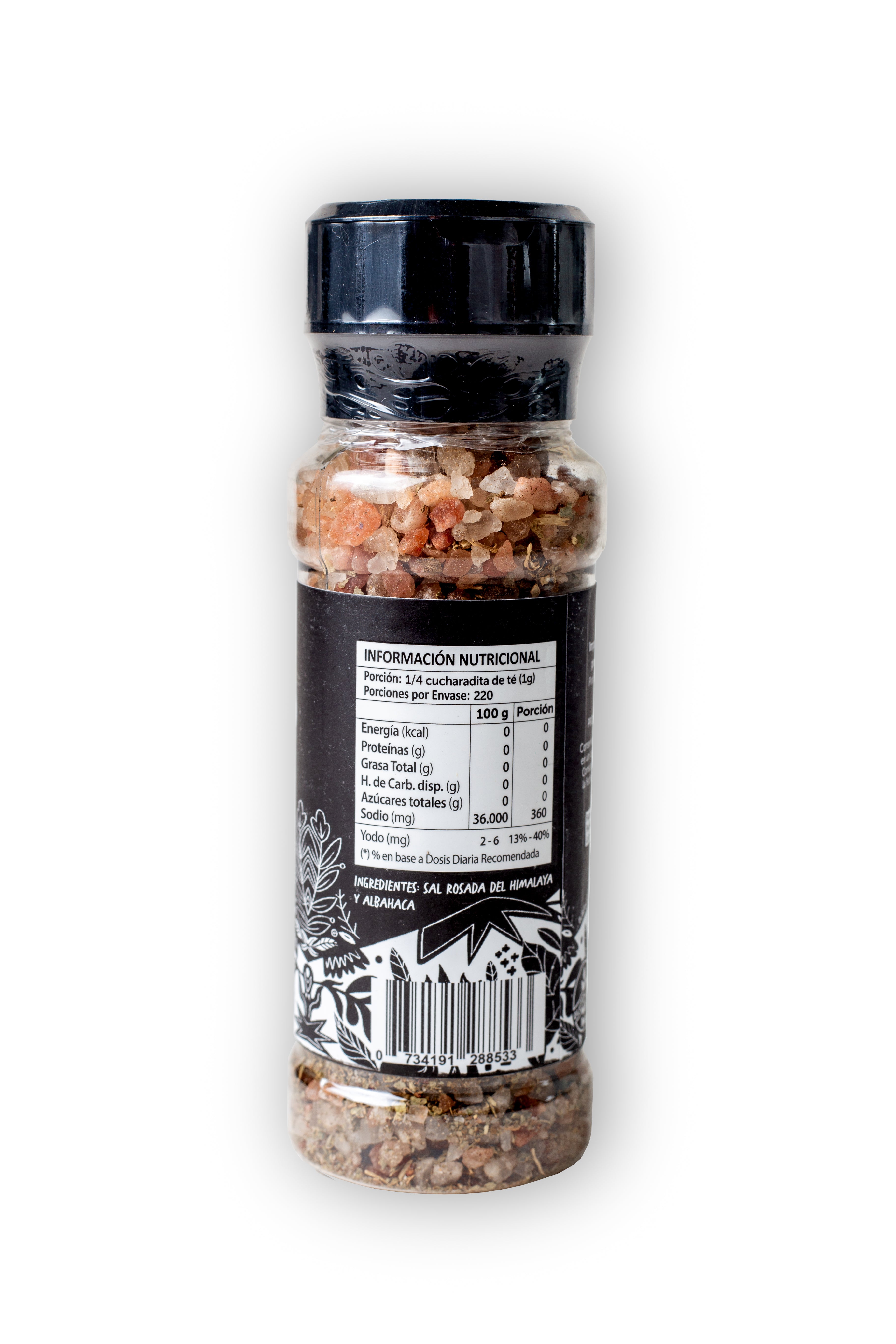 Molinillo Sal  Del Himalaya + Albahaca