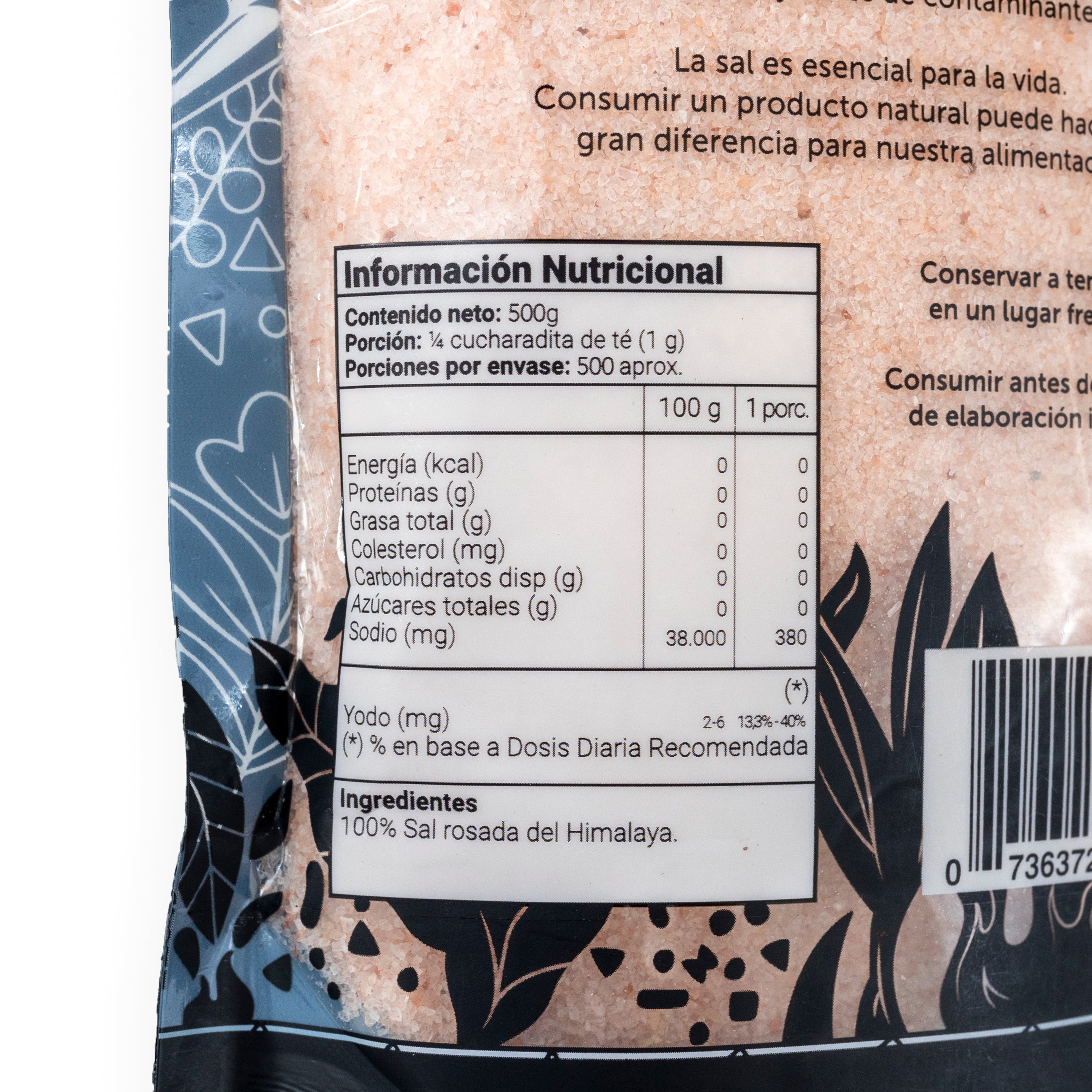 Doypack 500g Sal Del Himalaya Fina Parrillera