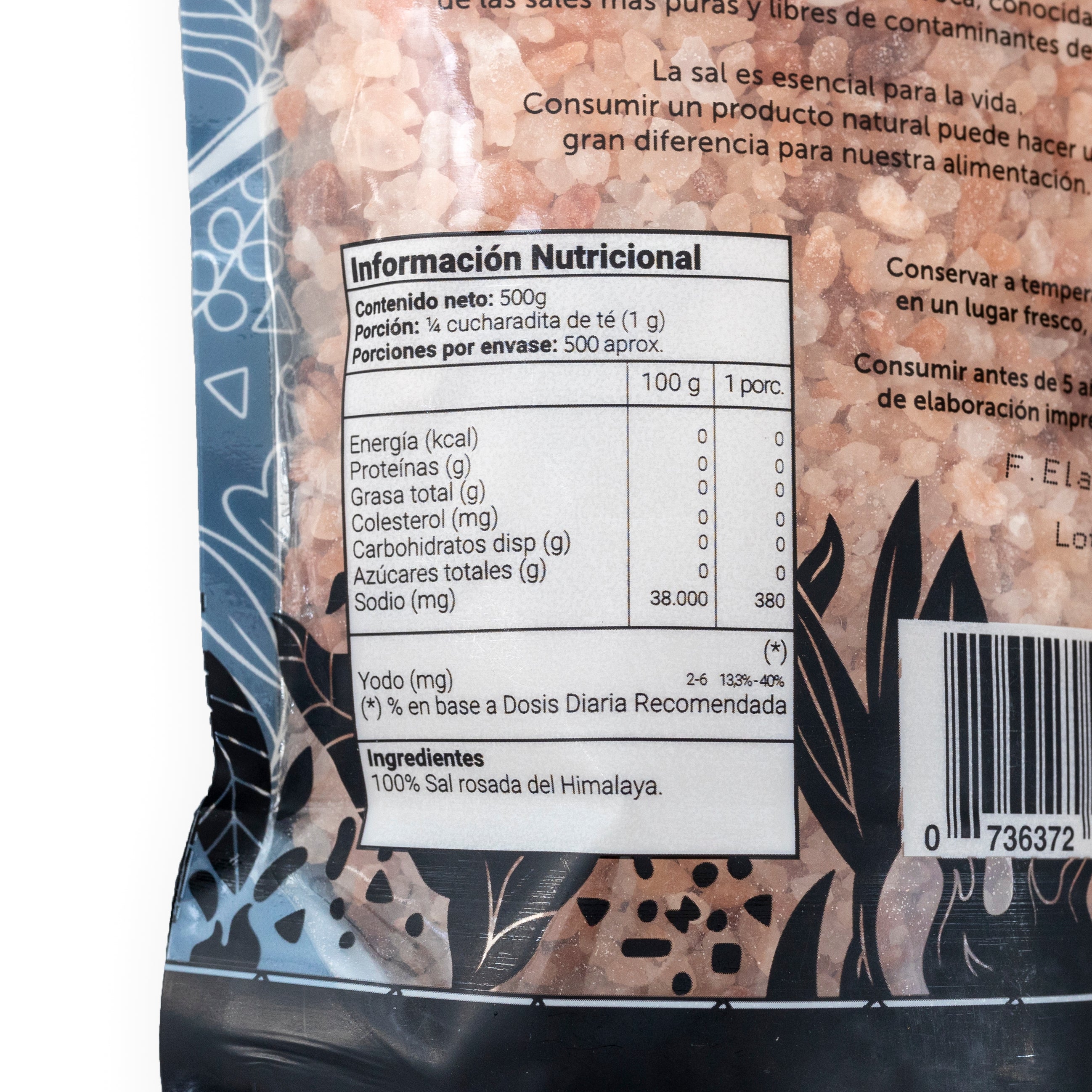 Doypack 500g Sal Del Himalaya Gruesa Parrillera