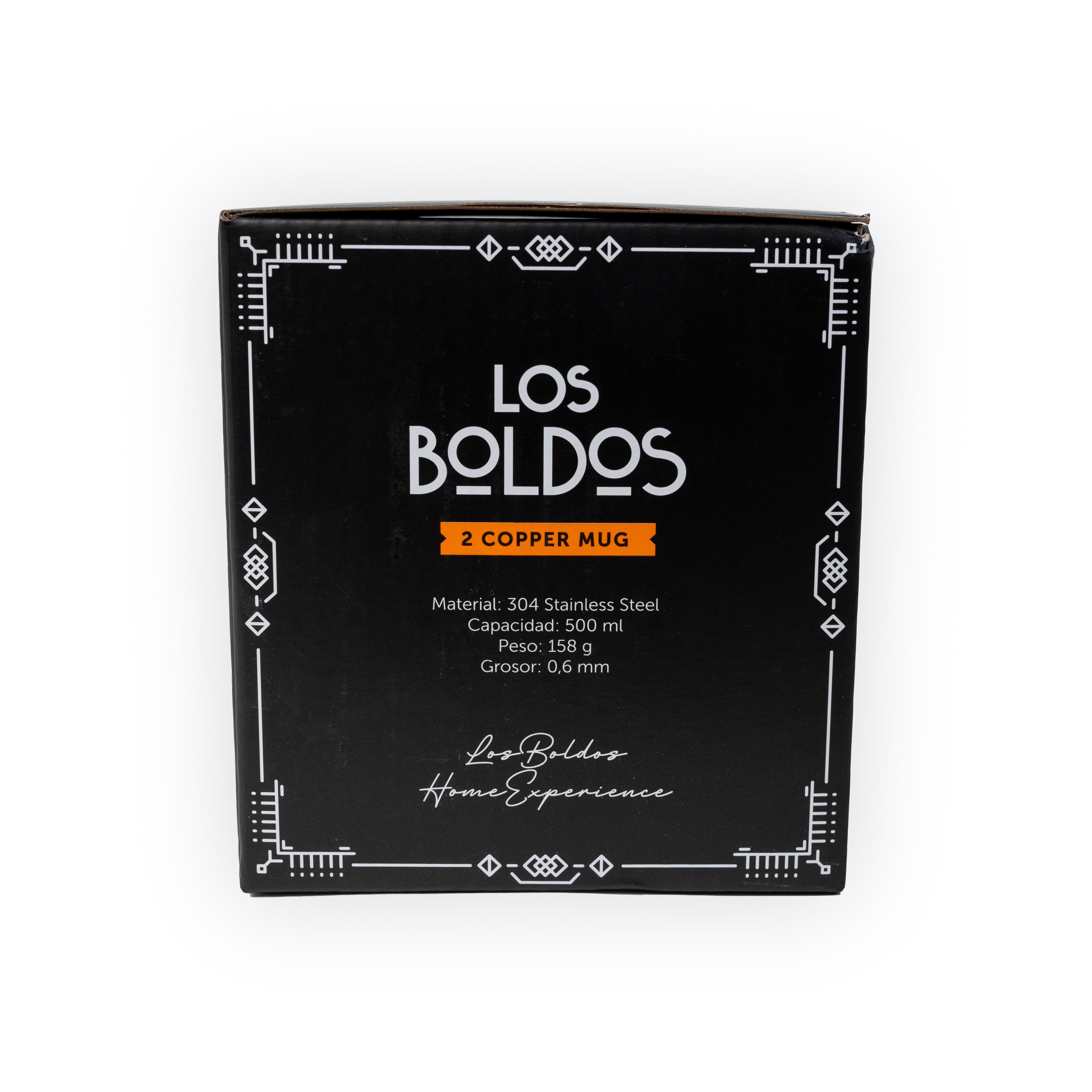 Set de 2 Mugs Tipo Cobre Los Boldos - Acero Inoxidable 304 - 500 ml