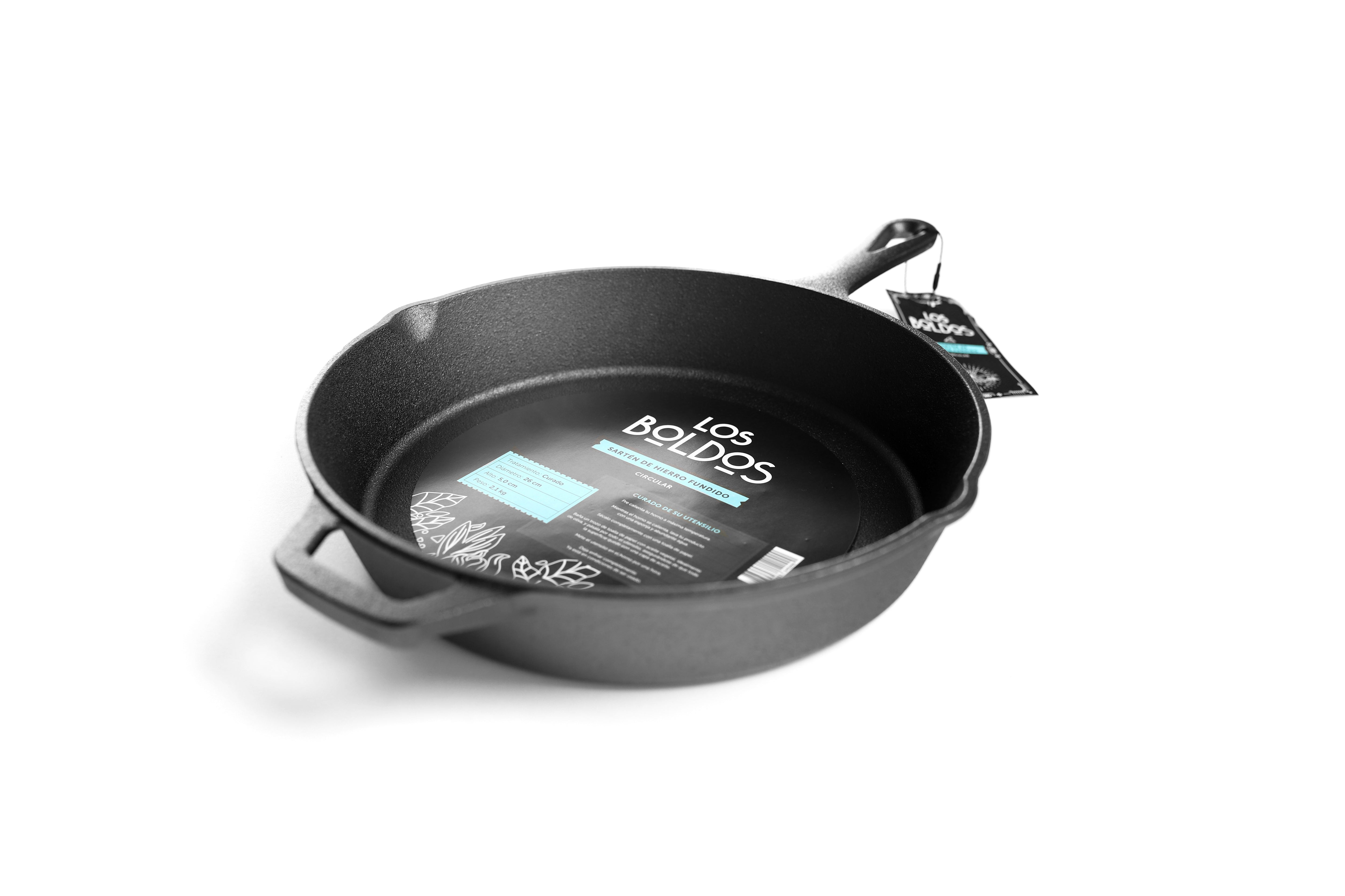 SARTÉN DE HIERRO FUNDIDO PRE CURADO LOS BOLDOS - DURADERO Y VERSÁTIL