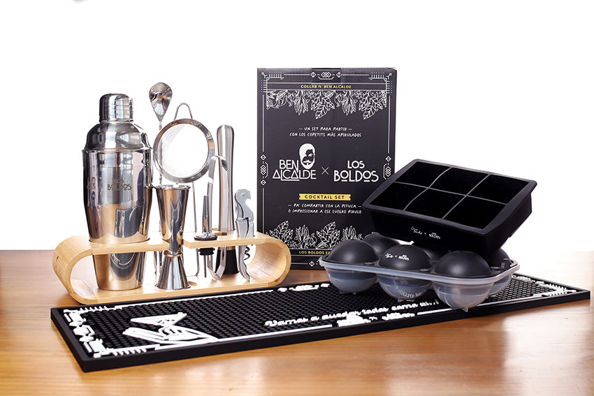 Pack Coctel Master - Set Coctelería Ben Alcalde + Moldes Hielo + Tapet