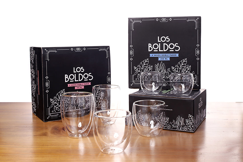 Pack Vasos Trío - Vaso Doble Pared 100ml + 250ml + 350ml (12 unidades)
