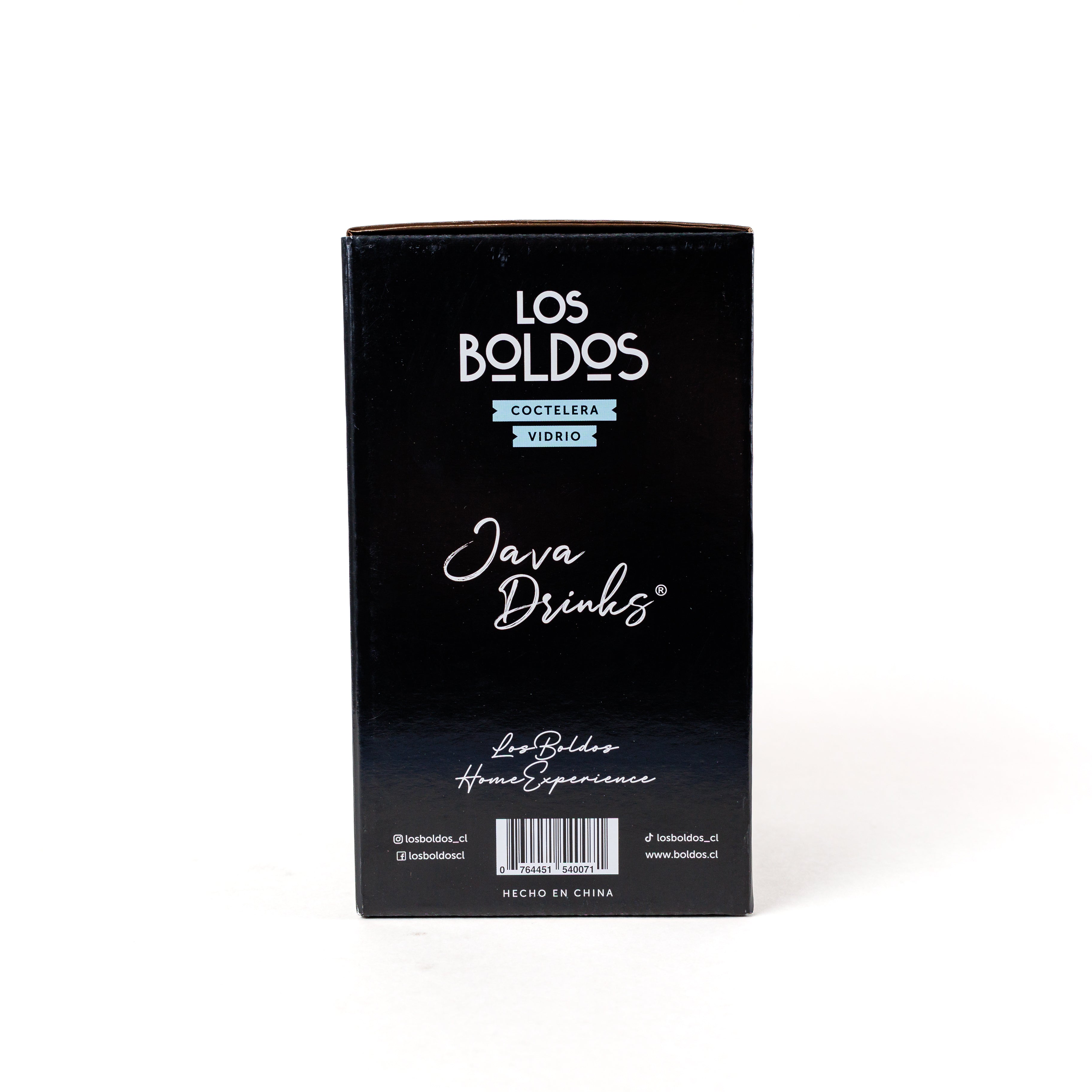 Coctelera de Vidrio 400 ml - JavaDrinks x Los Boldos - Acero Inoxidable 304 y Sello de Silicona