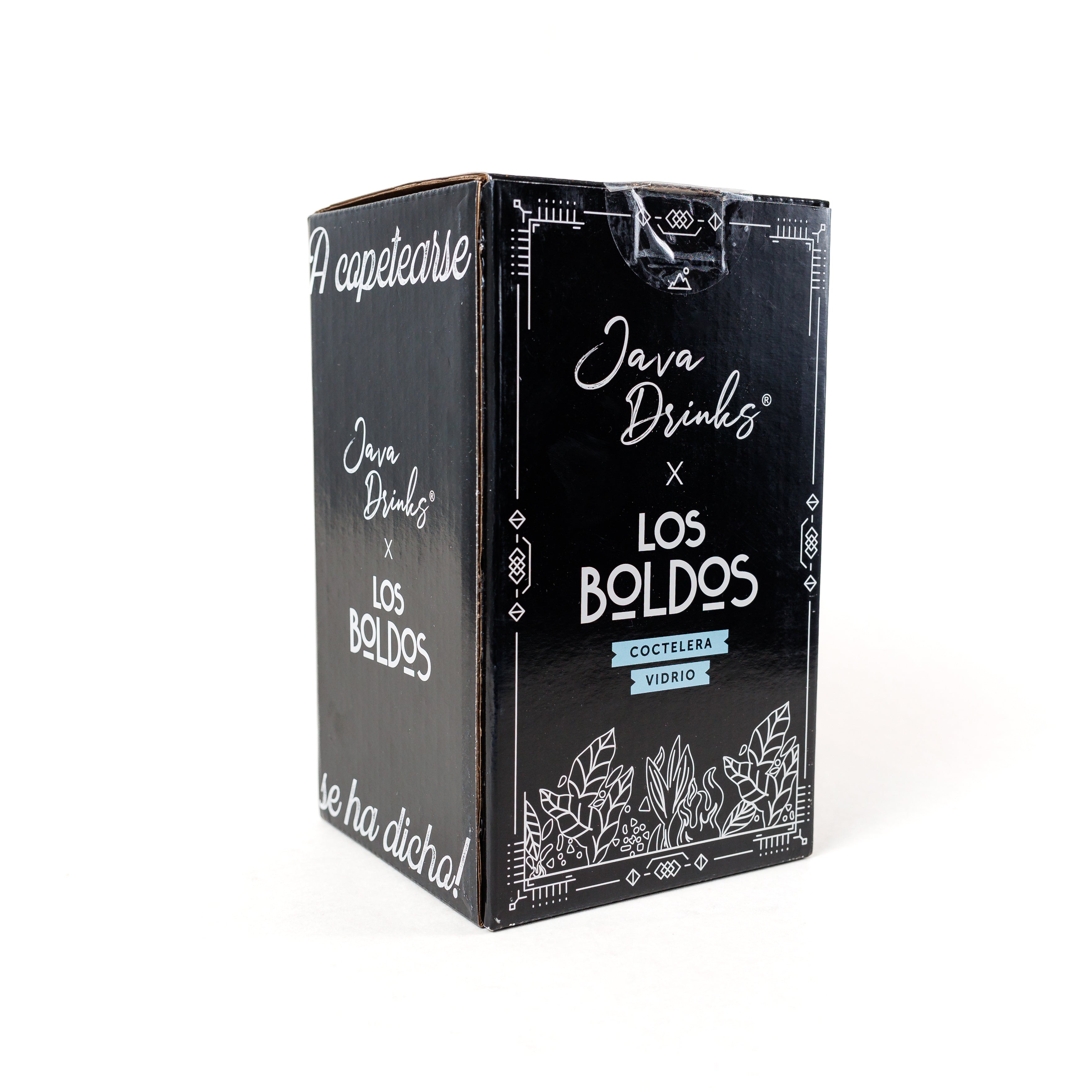 Coctelera de Vidrio 400 ml - JavaDrinks x Los Boldos - Acero Inoxidable 304 y Sello de Silicona