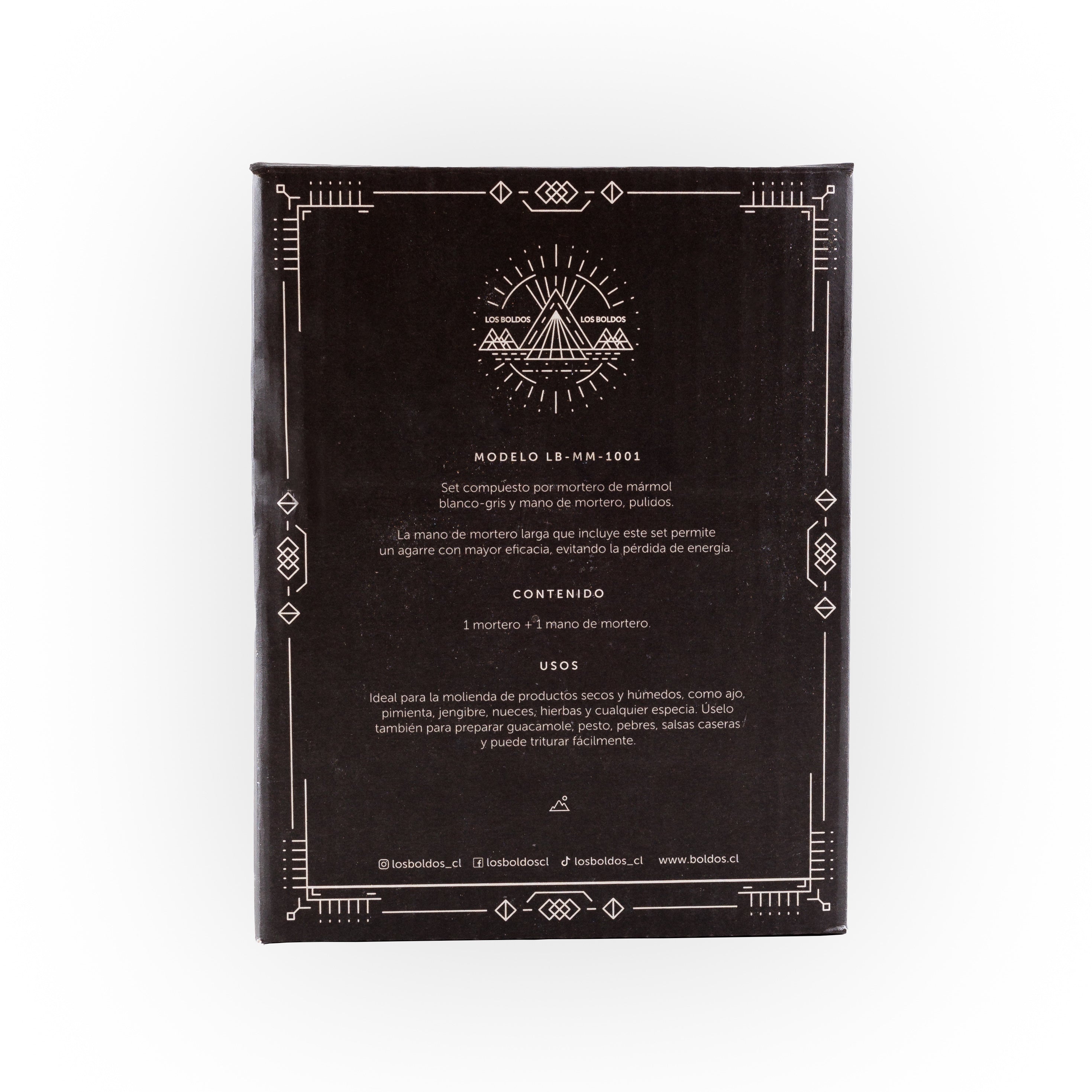 MORTERO DE MÁRMOL LOS BOLDOS - ELEGANTE Y FUNCIONAL PARA HIERBAS, ESPECIAS Y SALSAS