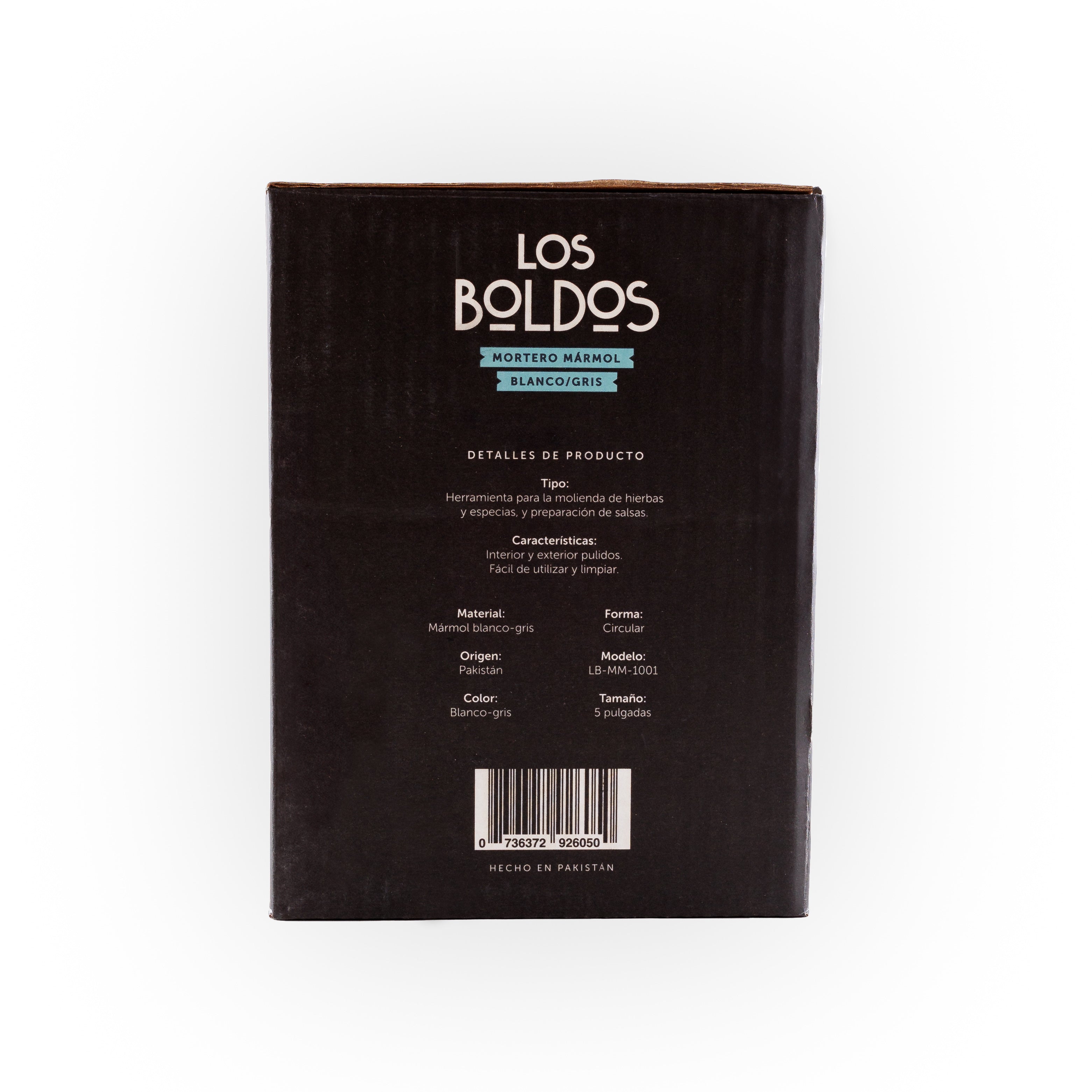 MORTERO DE MÁRMOL LOS BOLDOS - ELEGANTE Y FUNCIONAL PARA HIERBAS, ESPECIAS Y SALSAS