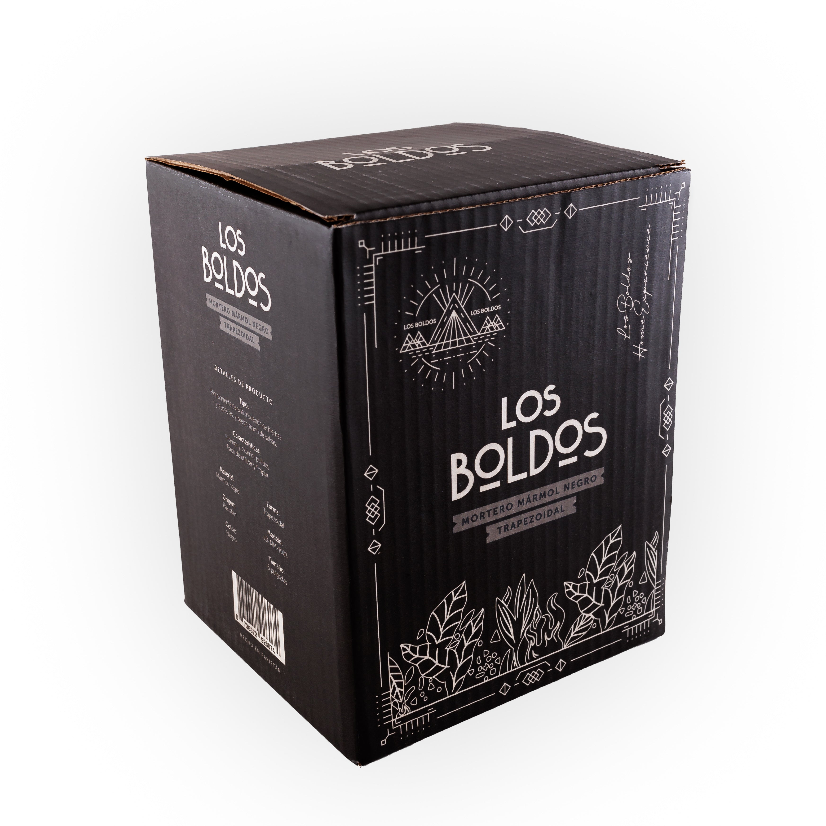 Mortero de mármol negro - trapezoidal