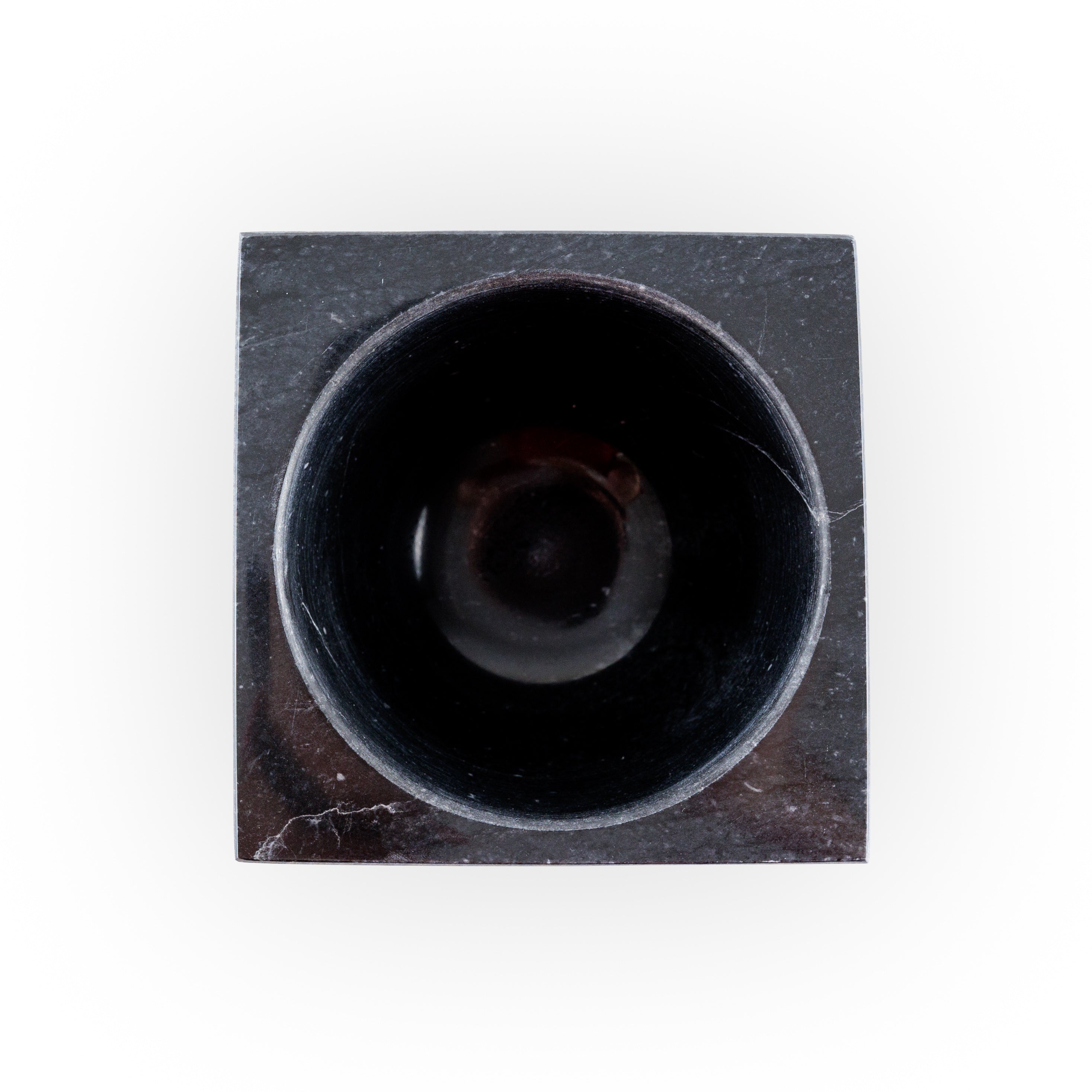 Mortero de mármol negro - trapezoidal