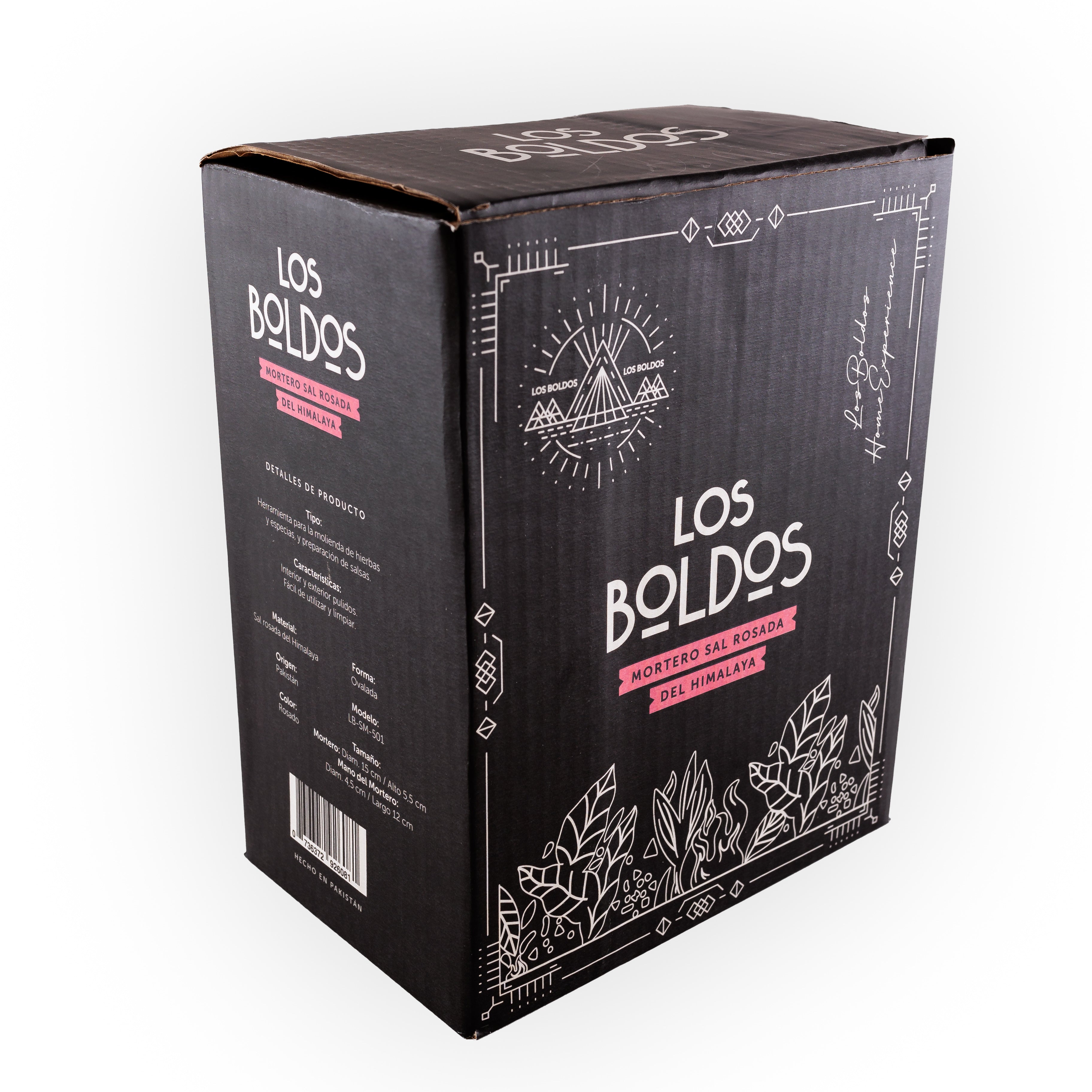 MORTERO DE SAL ROSADA DEL HIMALAYA LOS BOLDOS - ARTESANAL, FUNCIONAL Y DECORATIVO