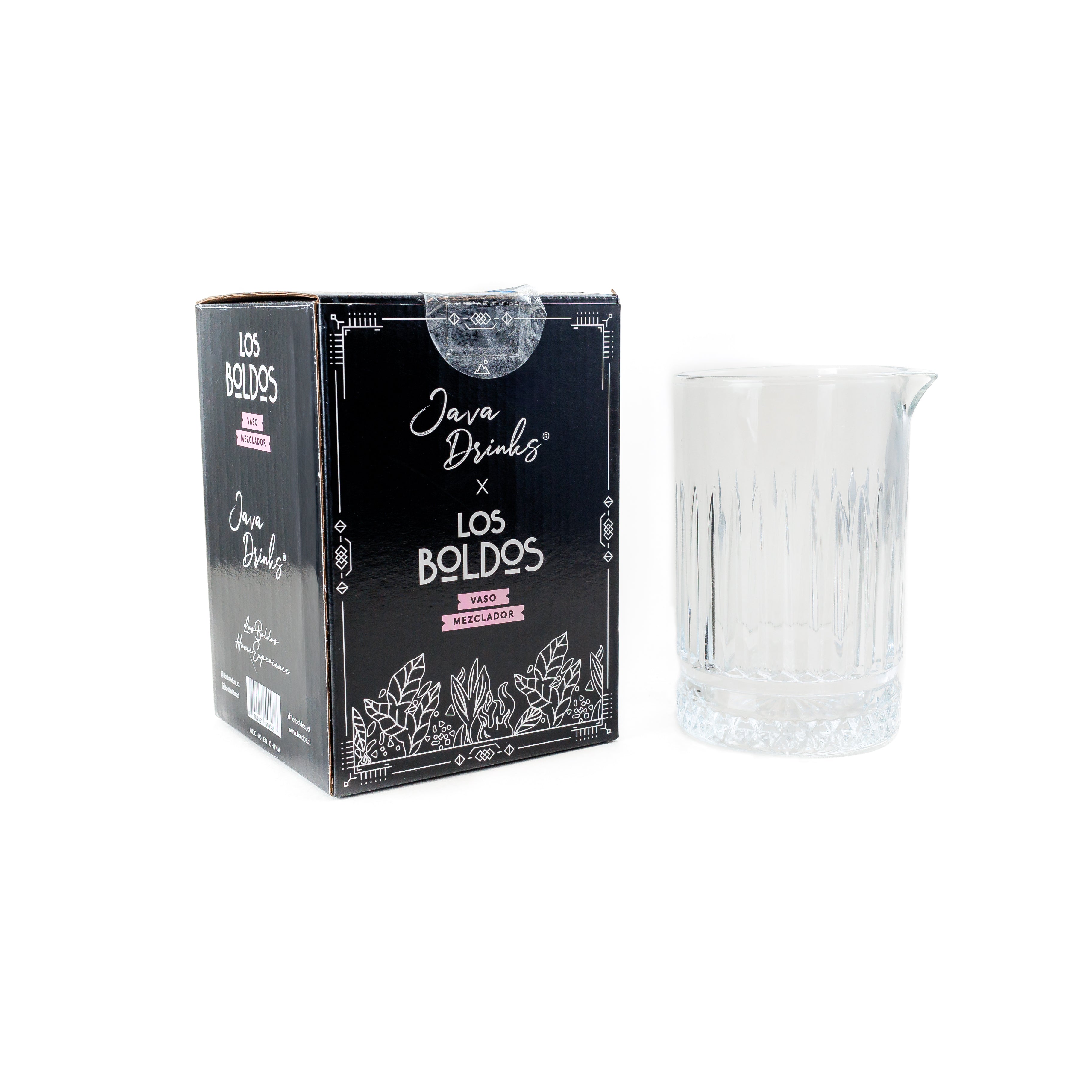 Vaso Mezclador de Vidrio 720 ml - JavaDrinks x Los Boldos - Libre de Plomo