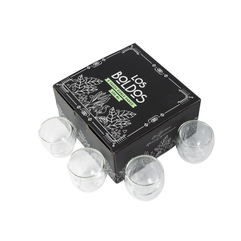 Vaso Doble Pared 100ml Pack 4 unidades