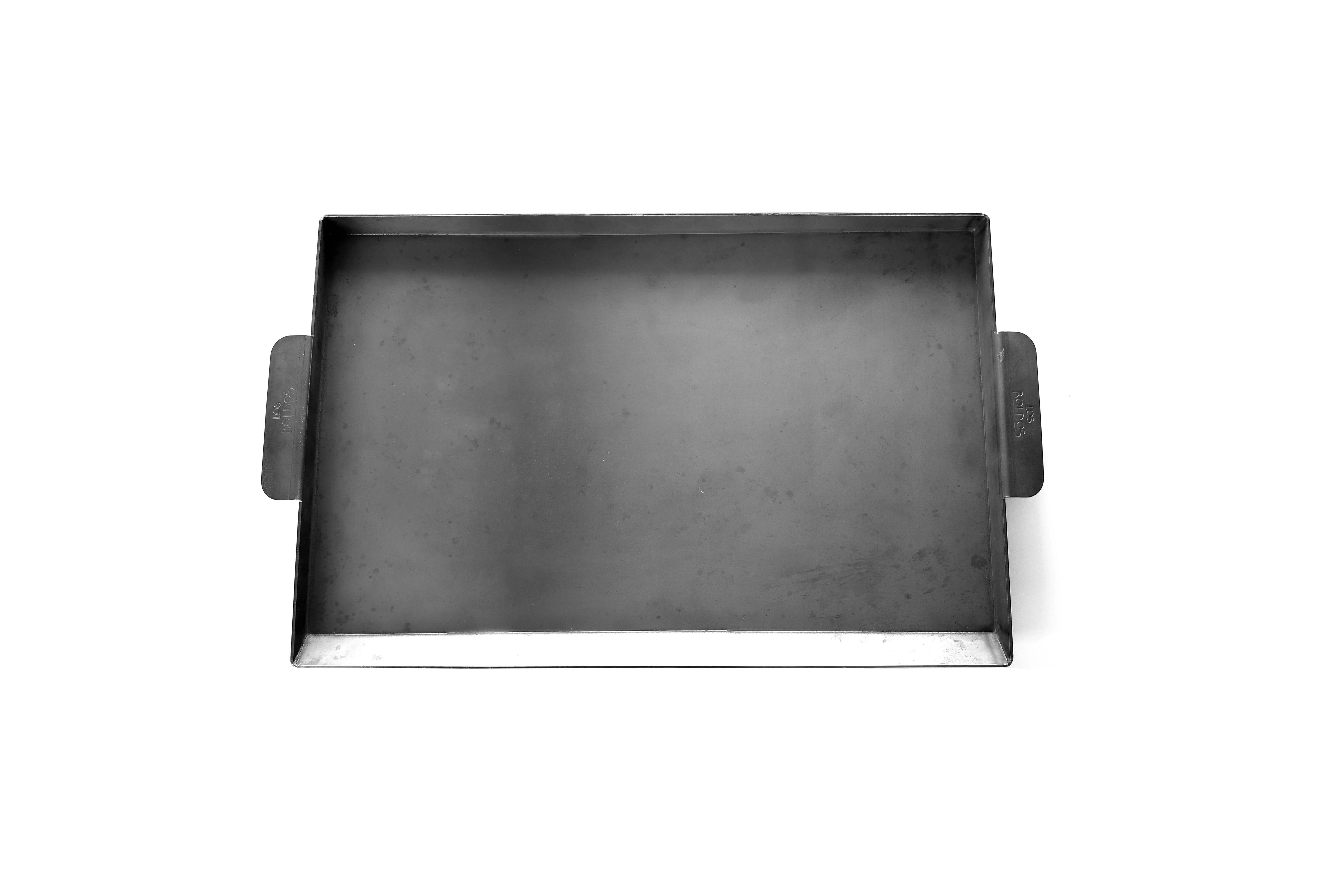 Plancha de Acero al Carbono 50x30x2,5 cm con Bordes y Asas - Profesional