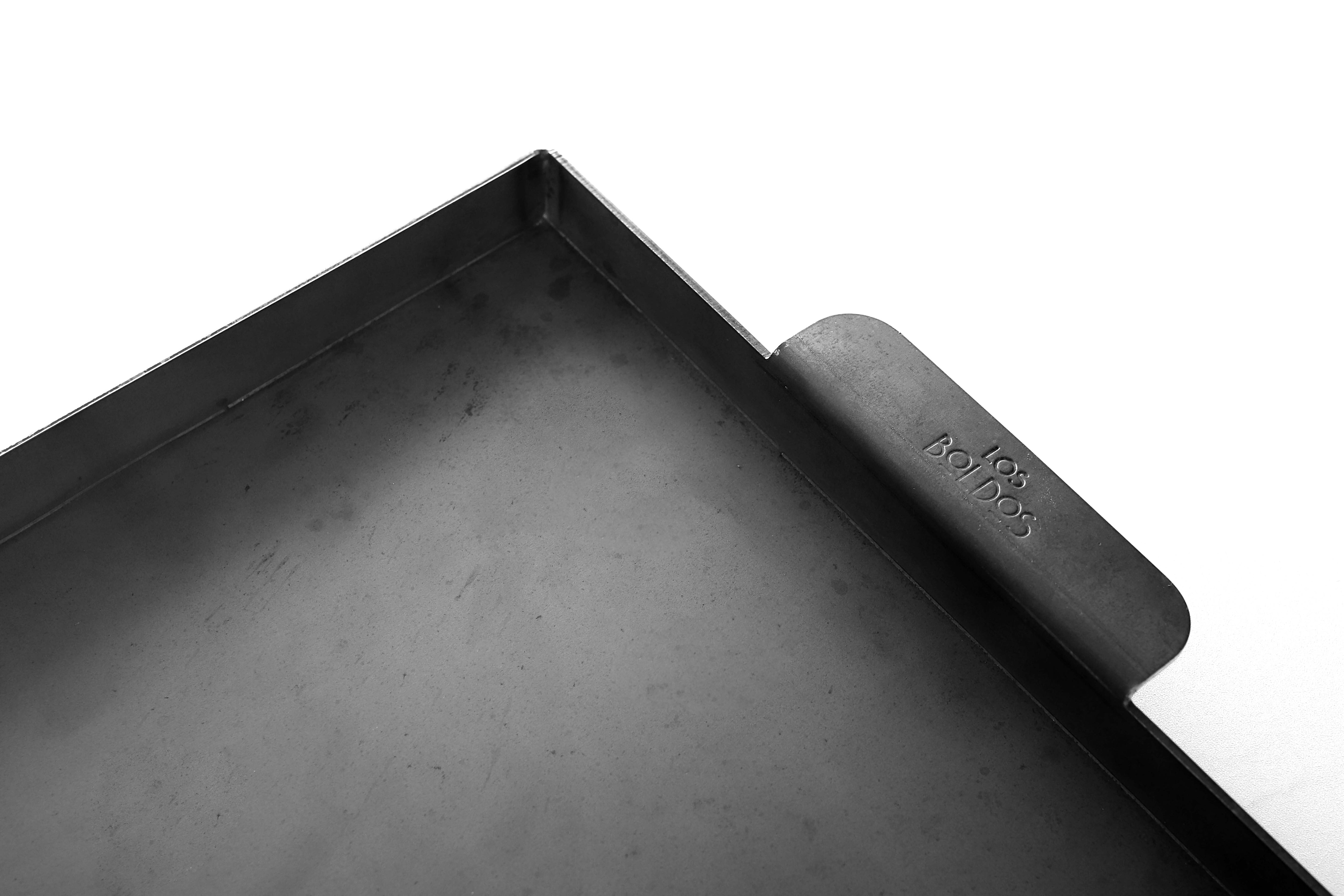 Plancha de Acero al Carbono 50x30x2,5 cm con Bordes y Asas - Profesional