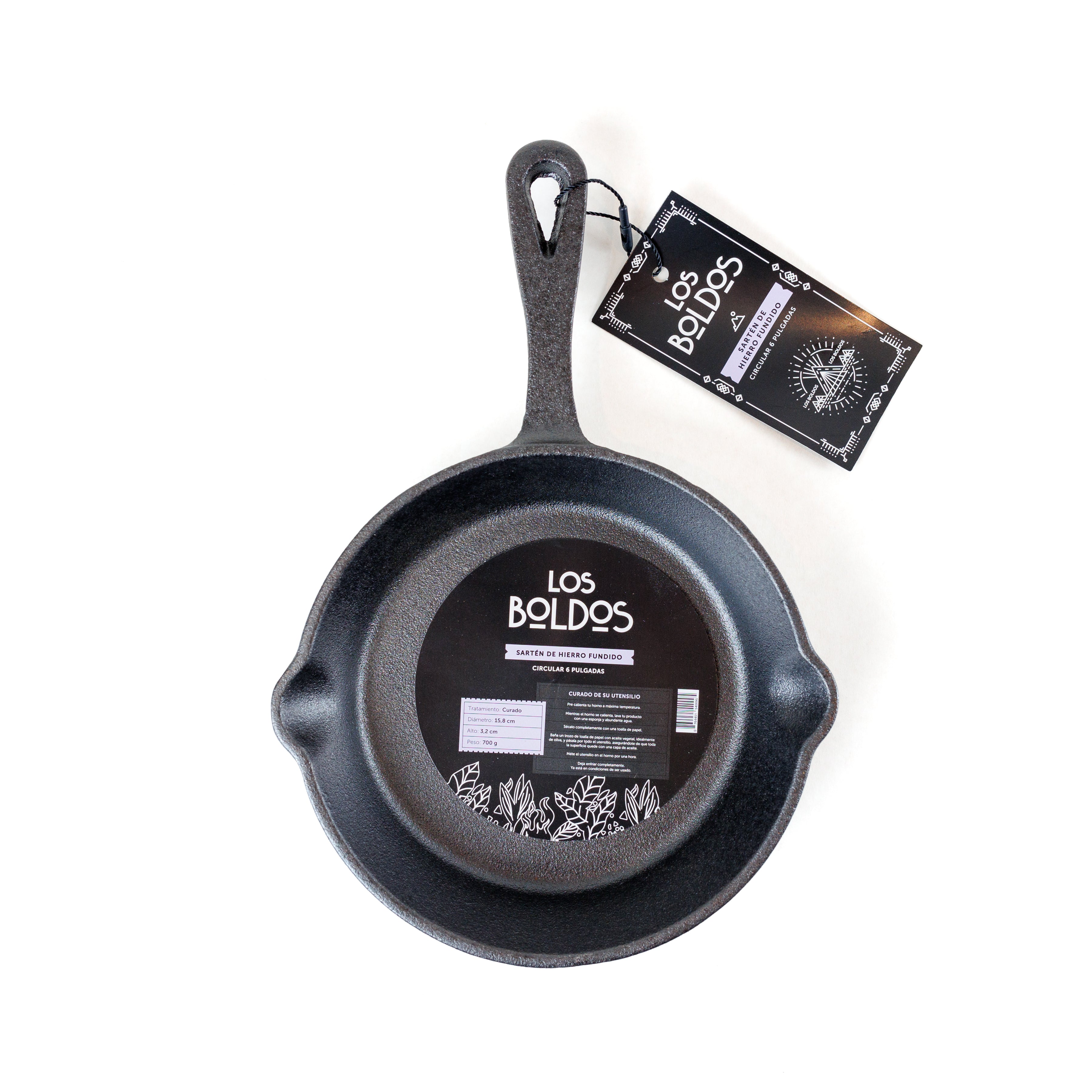 Sartén de Hierro Fundido Circular -  Ideal para Provoletas (16 cm)